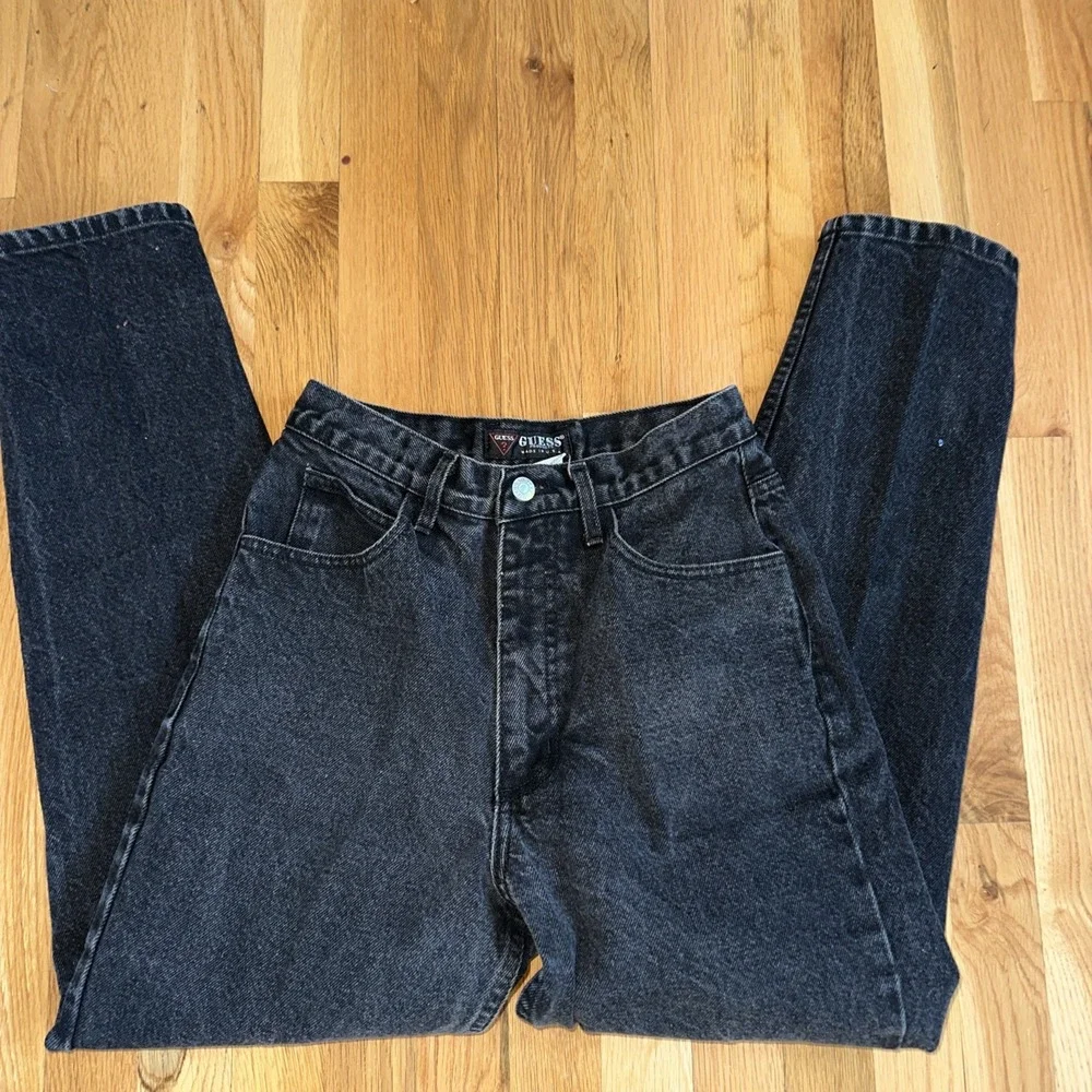 GUESS Georges Marciano triangle logo ankle zip mom jeans sz 29x27vtg 80s 90s usa